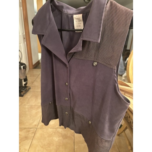 Vintage 90s Woman's Vest Size 16W button Up Made In USA - Picture 3 of 5